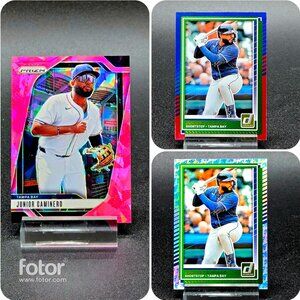 Three 2025 Junior Caminero Insert Cards Tampa Bay Rays